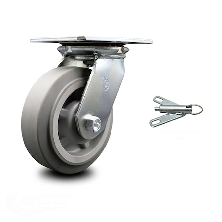 Service Caster 6 Inch Heavy Duty Thermoplastic Caster with Ball Bearing and Swivel Lock SCC SCC-35S620-TPRBF-BSL